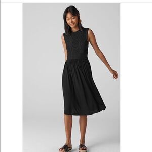 whistles seaton jersey black midi dress size XS